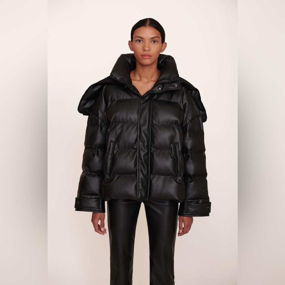 STAUD FAUX LEATHER PUFFER JACKET - NEVER WORN- NWT